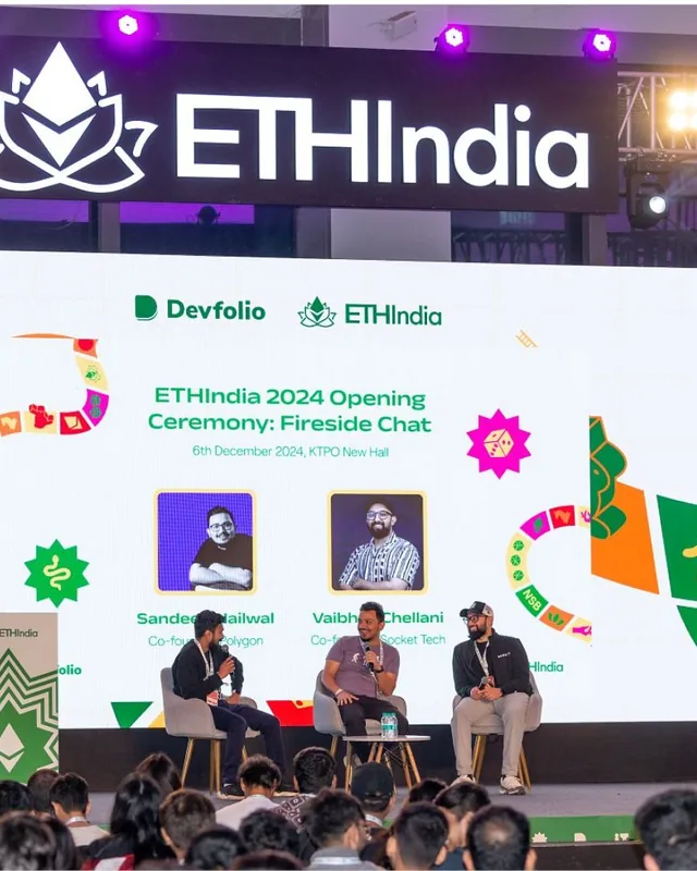 The ETHIndia 2024 opening ceremony fireside chat on the main stage
